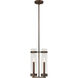 Milan 2 Light 9 inch Rubbed Bronze Mini-Pendant Ceiling Light